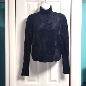 Women's Leith Mock Neck Short Nap LS Shirt Black Small